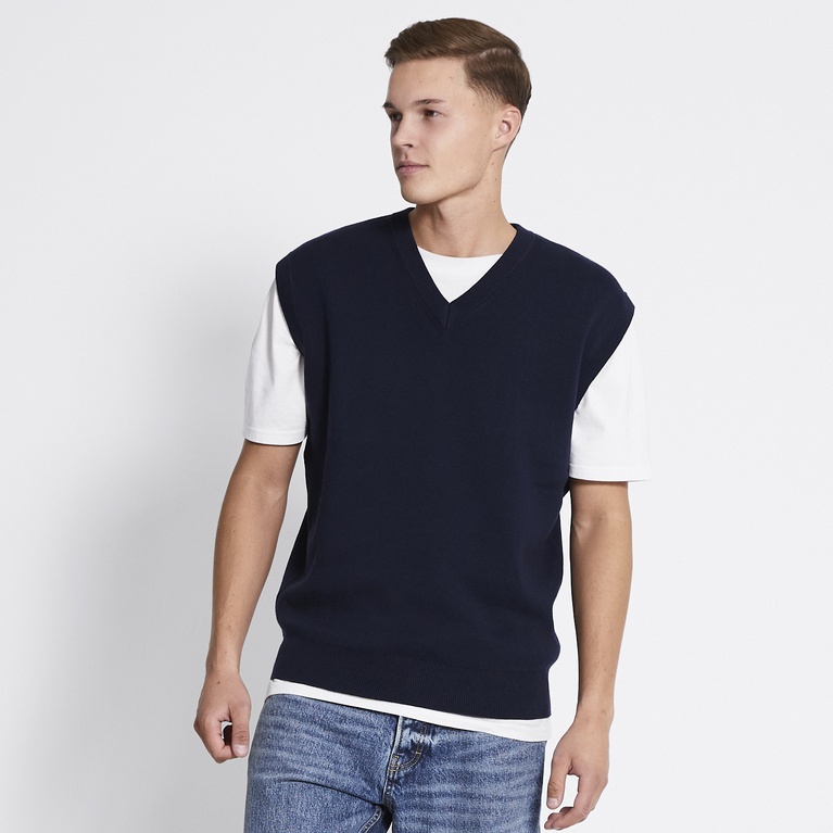 Fine-knit vest "Victor" Navy